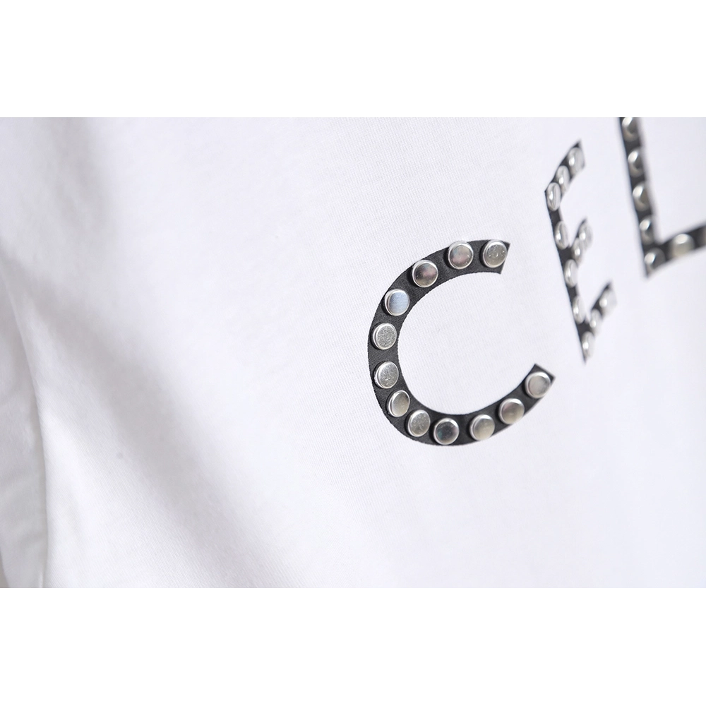 CELINE 22SS rivet heart letter short-sleeved T-shirt,All order with free shipping Celine