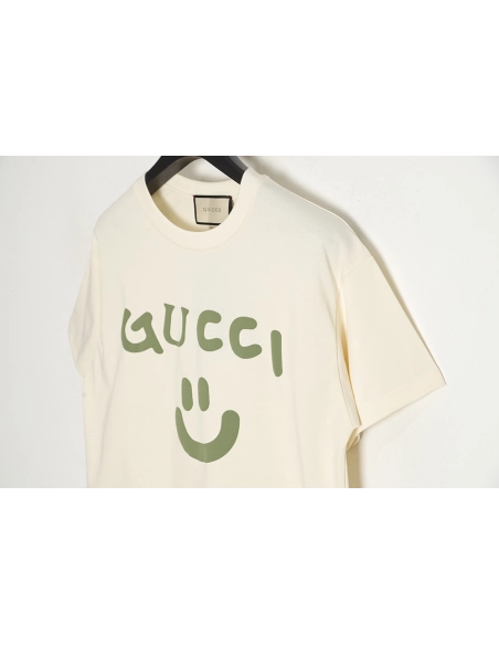 Reps Gucci Reps Gucci 23ss smiley face logo pattern foam three-dimensional printing short-sleeved T-shirt,All order with free sh