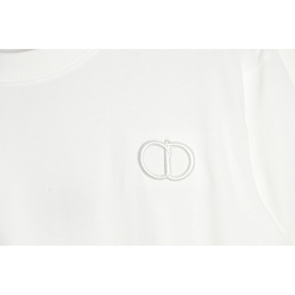 Dior Chest CD Letter Embroidered Short Sleeve T-Shirt,All order with free shipping Dior