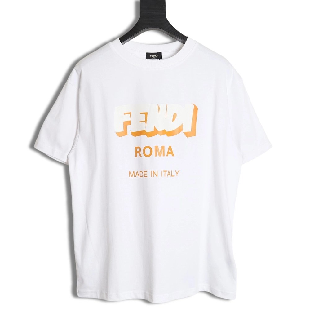 Fendi 3D logo print T-shirt,All order with free shipping Fendi
