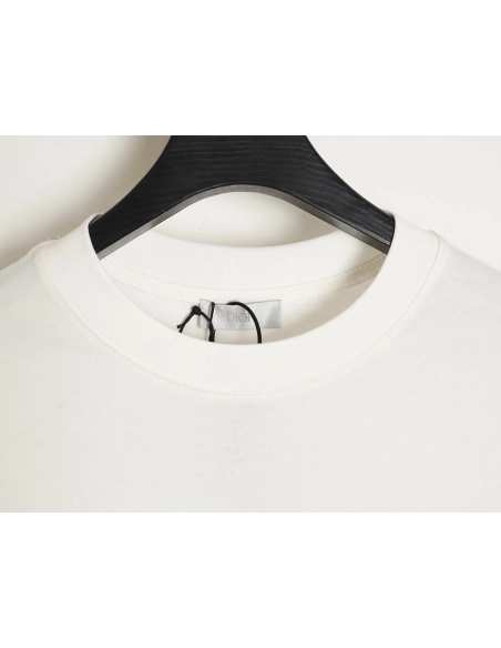 Dior 24SS logo pattern embroidered flocked letter T-shirt,All order with free shipping Dior