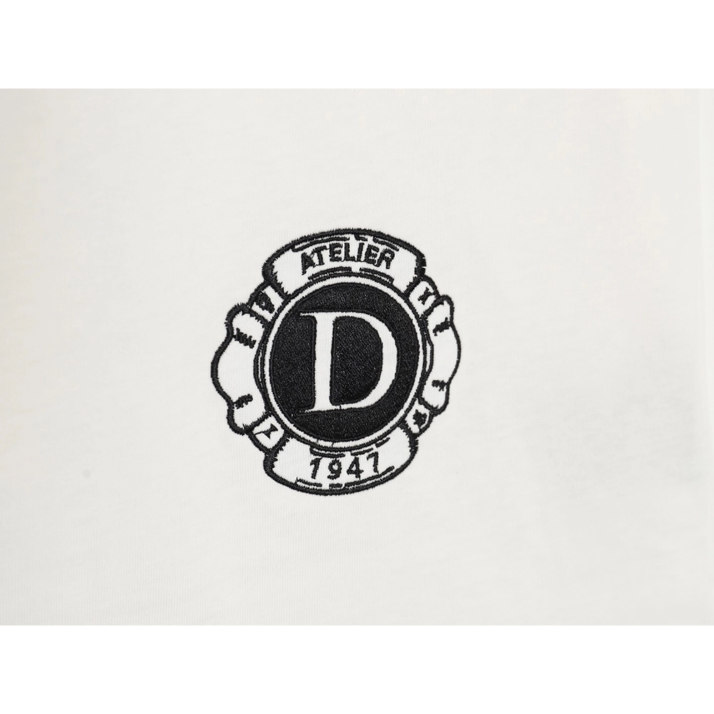 Dior 24SS logo pattern embroidered flocked letter T-shirt,All order with free shipping Dior