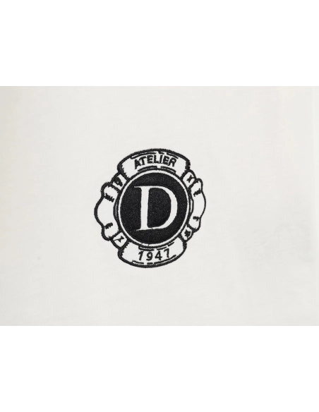 Dior 24SS logo pattern embroidered flocked letter T-shirt,All order with free shipping Dior