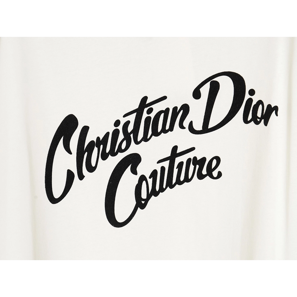Dior 24SS logo pattern embroidered flocked letter T-shirt,All order with free shipping Dior