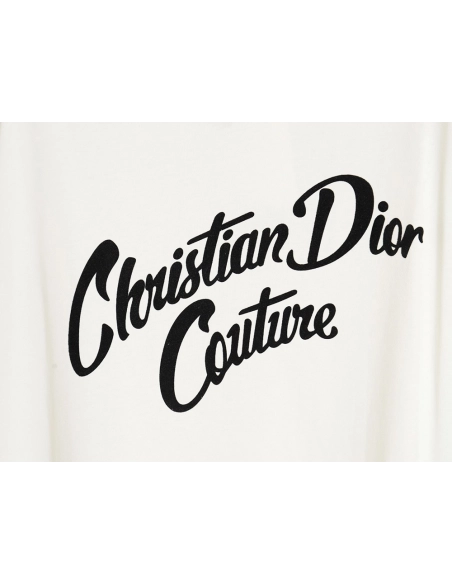 Dior 24SS logo pattern embroidered flocked letter T-shirt,All order with free shipping Dior