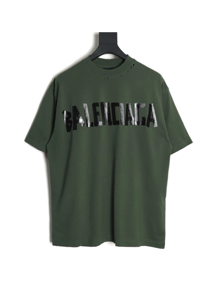 Balenciaga 23SS Masking Tape Short Sleeve T-Shirt,All order with free shipping Balenciaga