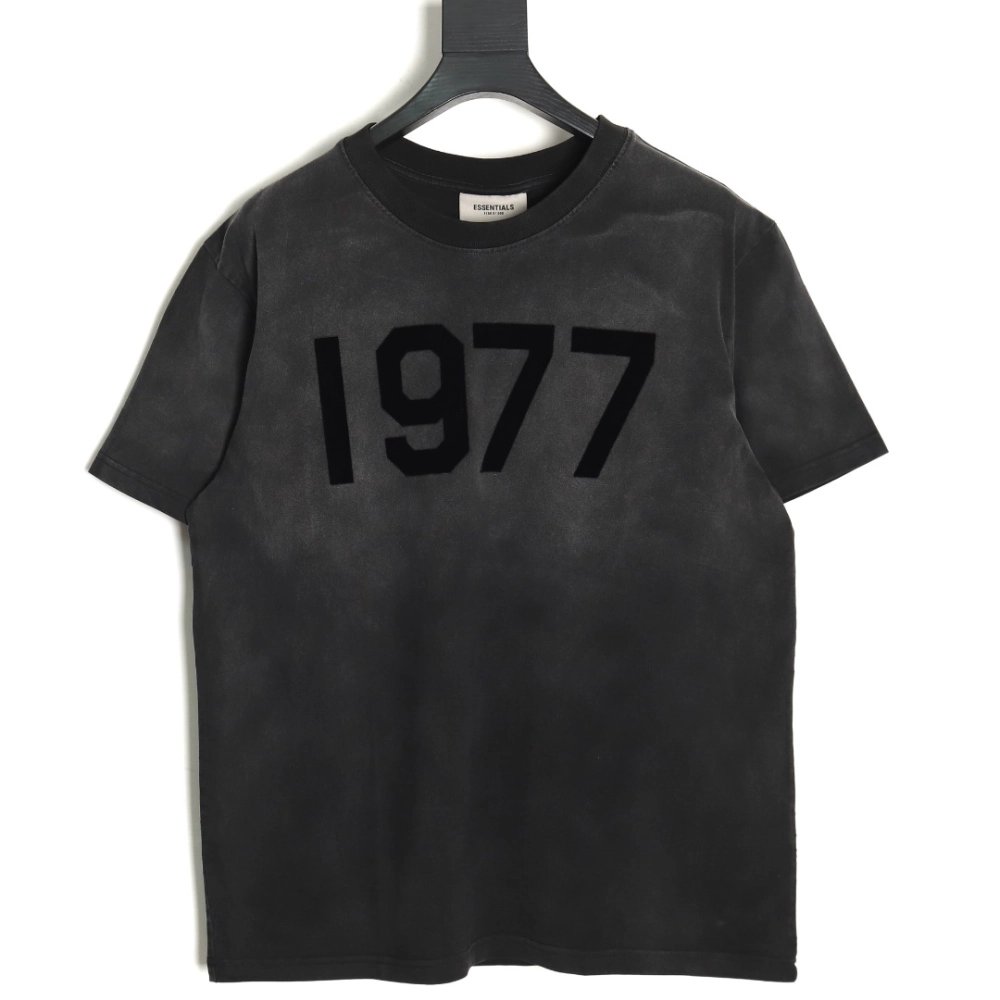 Fear Of God Washed 1977 Flocked Letter Printed Round Neck T-Shirt,All order with free shipping Fear of God