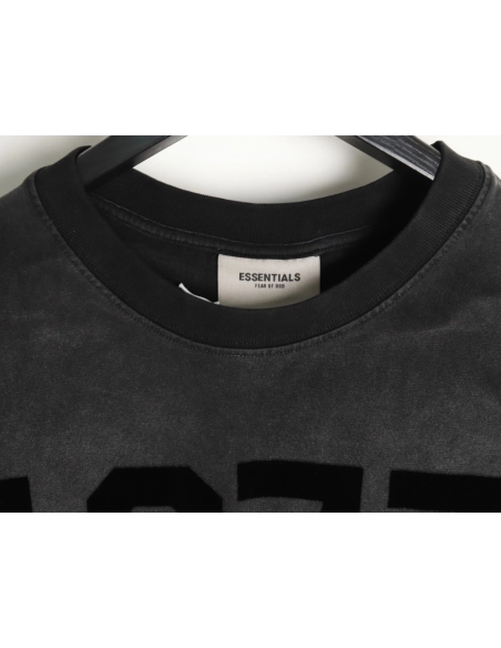 Fear Of God Washed 1977 Flocked Letter Printed Round Neck T-Shirt,All order with free shipping Fear of God