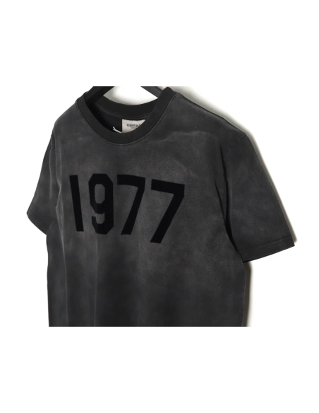 Fear Of God Washed 1977 Flocked Letter Printed Round Neck T-Shirt,All order with free shipping Fear of God