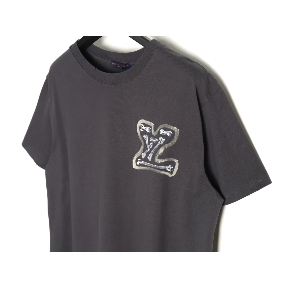 Reps Louis Vuitton washed damaged hand-painted round neck T-shirt,All order with free shipping Reps Louis Vuitton