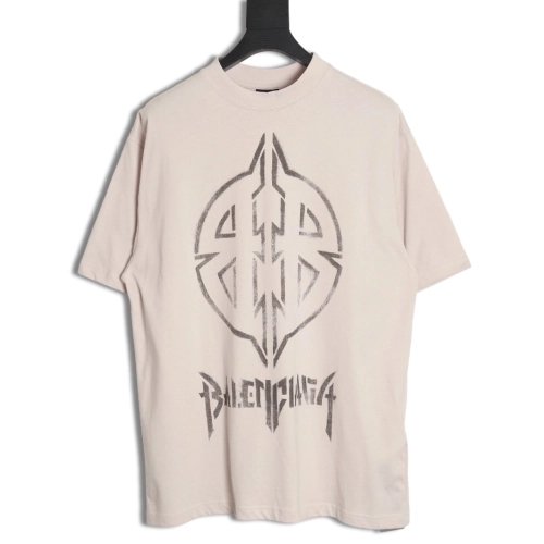Balenciaga totem hand-painted graffiti short-sleeved T-shirt,All order with free shipping Balenciaga