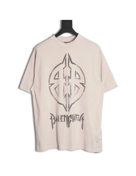 Balenciaga totem hand-painted graffiti short-sleeved T-shirt,All order with free shipping Balenciaga