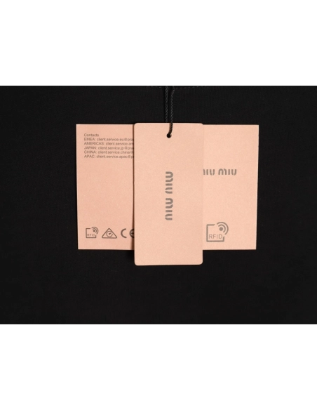 miumiu patch logo short-sleeved T-shirt TSK1,All order with free shipping Miu Miu