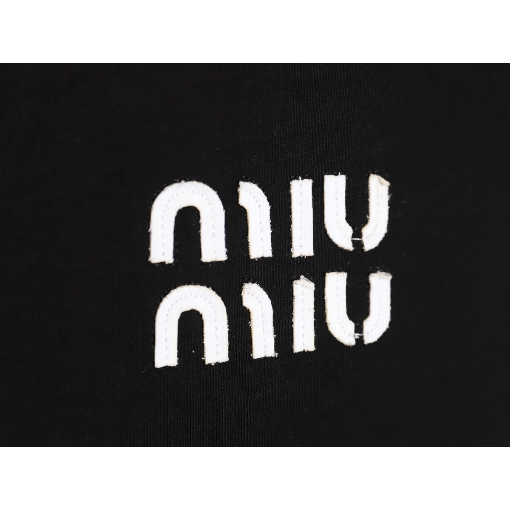 miumiu patch logo short-sleeved T-shirt TSK1,All order with free shipping Miu Miu