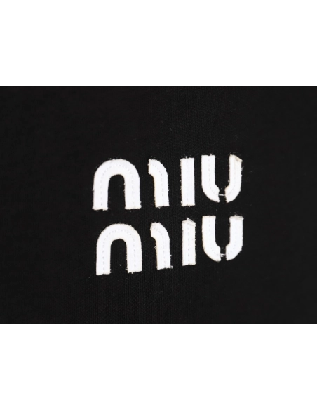 miumiu patch logo short-sleeved T-shirt TSK1,All order with free shipping Miu Miu
