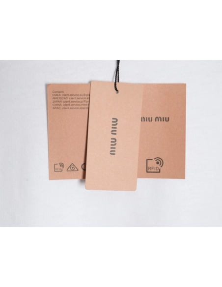 miumiu patch logo short-sleeved T-shirt,All order with free shipping Miu Miu