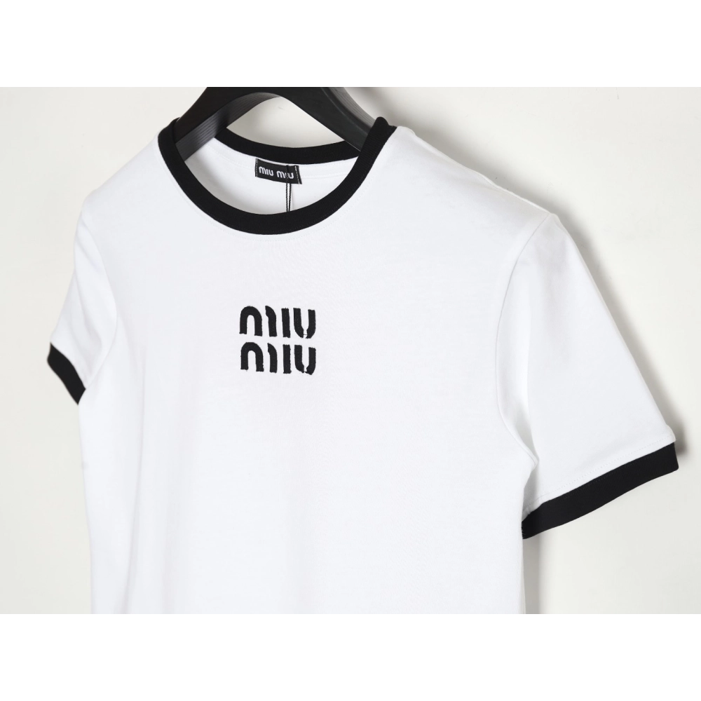 miumiu patch logo short-sleeved T-shirt,All order with free shipping Miu Miu