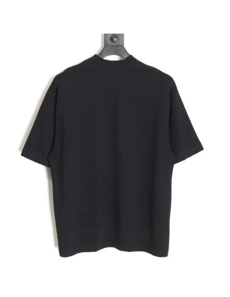 Balenciaga No Comments Cracked Print Washed Ripped Short Sleeve T-shirt TSK1,All order with free shipping Balenciaga