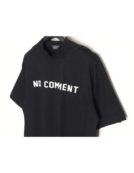 Balenciaga No Comments Cracked Print Washed Ripped Short Sleeve T-shirt TSK1,All order with free shipping Balenciaga