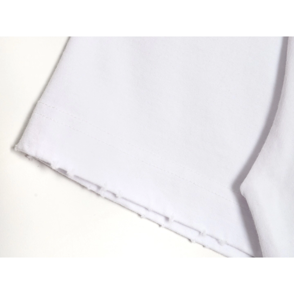 Balenciaga No Comments Cracked Print Washed Ripped Short Sleeve T-shirt,All order with free shipping Balenciaga