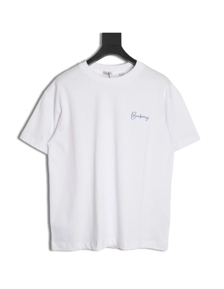 Burberry 24ss signature logo embroidered short sleeve T-shirt,All order with free shipping Burberry