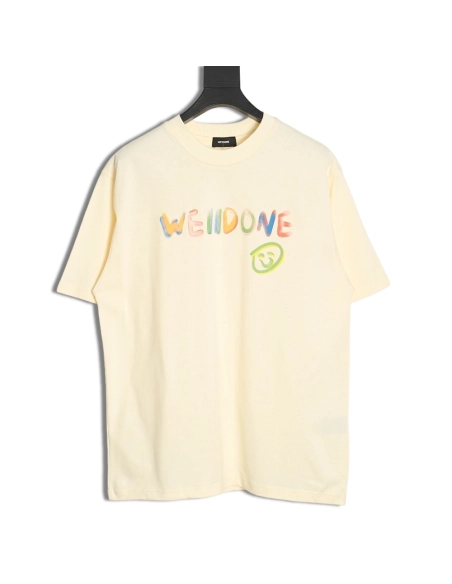 WE11 DONE 24SS graffiti logo short-sleeved T-shirt,All order with free shipping We11done