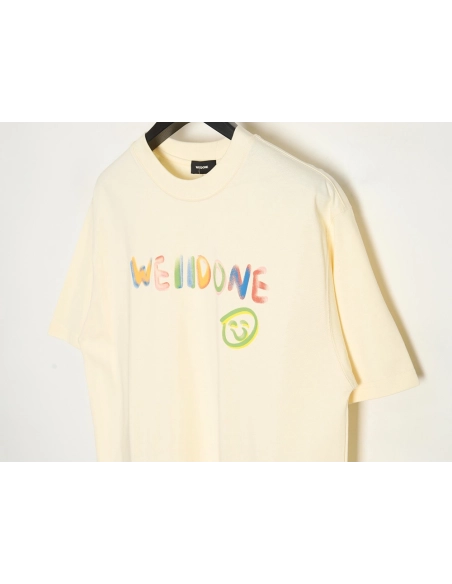 WE11 DONE 24SS graffiti logo short-sleeved T-shirt,All order with free shipping We11done