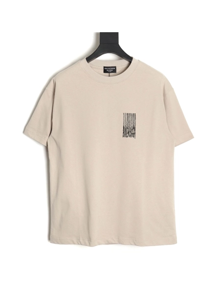 Balenciaga fringed waterfall print short-sleeved T-shirt TSK1,All order with free shipping Balenciaga