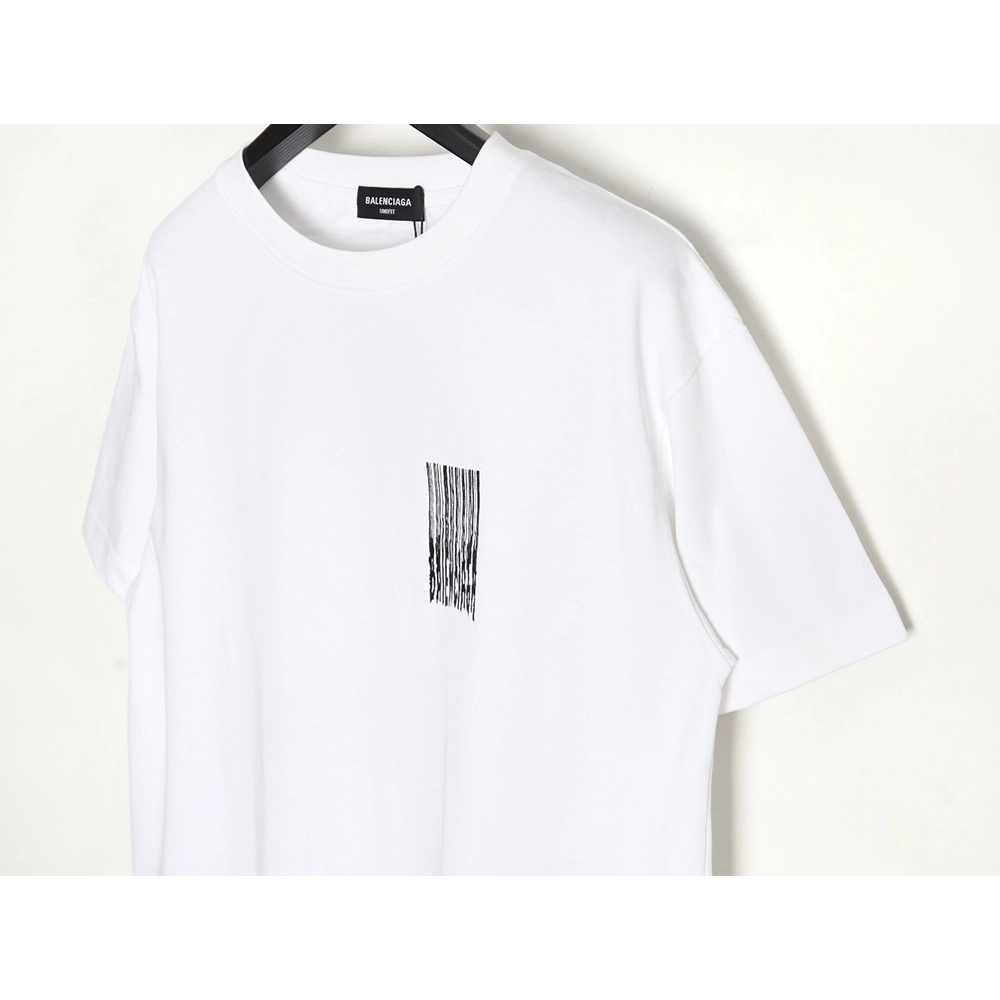 Balenciaga fringed waterfall print short-sleeved T-shirt,All order with free shipping Balenciaga