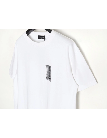 Balenciaga fringed waterfall print short-sleeved T-shirt,All order with free shipping Balenciaga