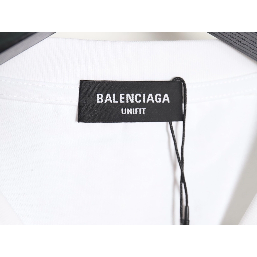 Balenciaga fringed waterfall print short-sleeved T-shirt,All order with free shipping Balenciaga