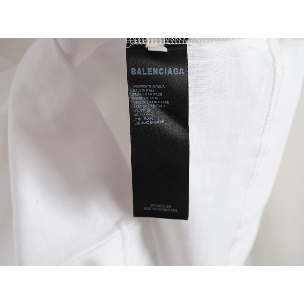 Balenciaga fringed waterfall print short-sleeved T-shirt,All order with free shipping Balenciaga