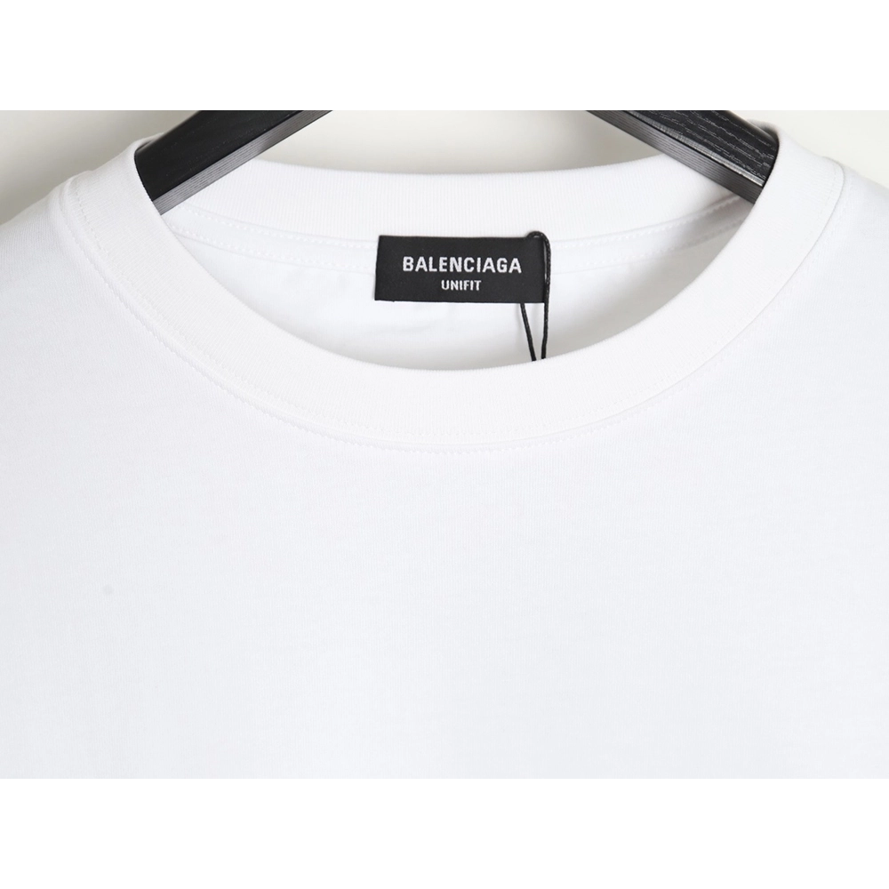 Balenciaga fringed waterfall print short-sleeved T-shirt,All order with free shipping Balenciaga