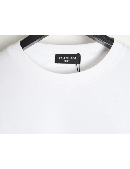 Balenciaga fringed waterfall print short-sleeved T-shirt,All order with free shipping Balenciaga