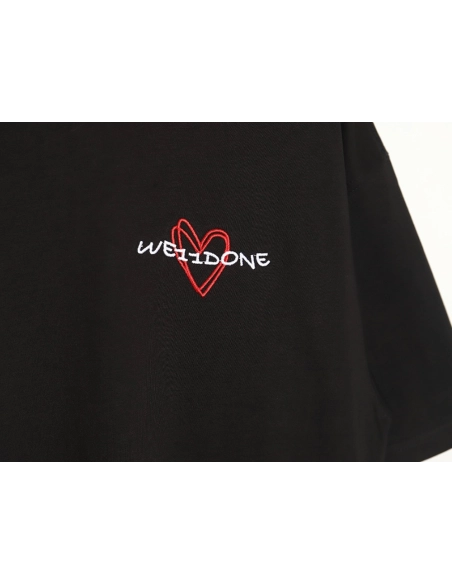 WE11 DONE Simple Love Letters Embroidery Round Neck Short Sleeve T-shirt TSK1,All order with free shipping We11done