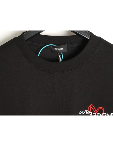 WE11 DONE Simple Love Letters Embroidery Round Neck Short Sleeve T-shirt TSK1,All order with free shipping We11done