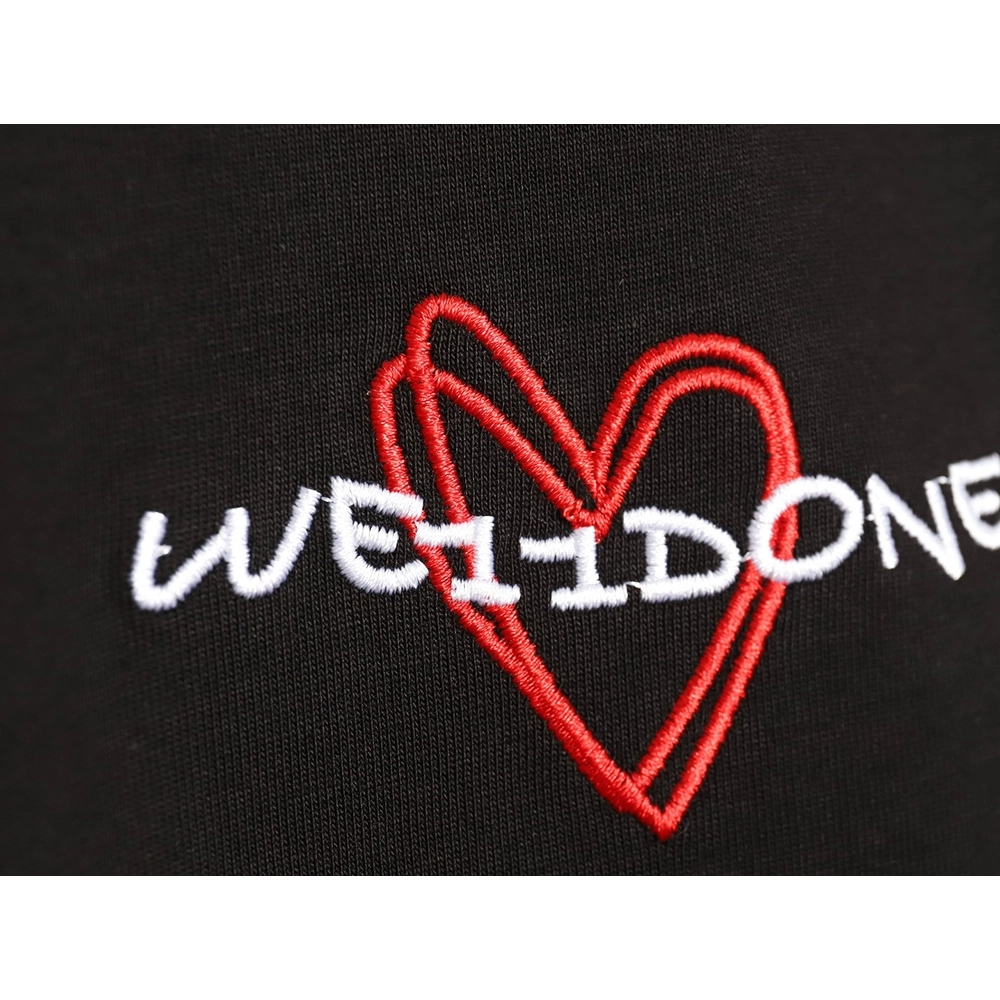 WE11 DONE Simple Love Letters Embroidery Round Neck Short Sleeve T-shirt TSK1,All order with free shipping We11done