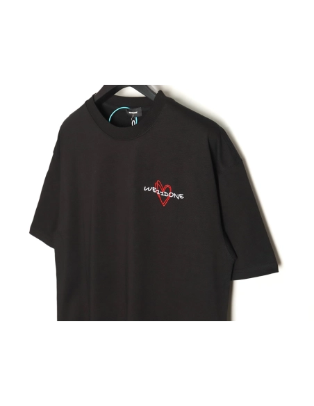 WE11 DONE Simple Love Letters Embroidery Round Neck Short Sleeve T-shirt TSK1,All order with free shipping We11done