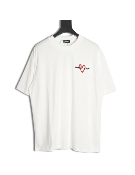 WE11 DONE Simple Love Letters Embroidery Round Neck Short Sleeve T-shirt,All order with free shipping We11done