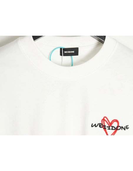 WE11 DONE Simple Love Letters Embroidery Round Neck Short Sleeve T-shirt,All order with free shipping We11done