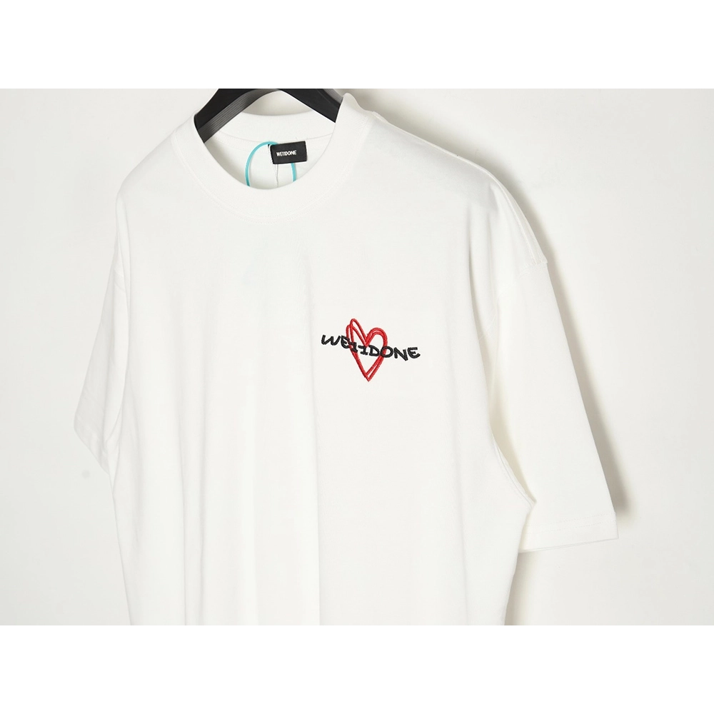 WE11 DONE Simple Love Letters Embroidery Round Neck Short Sleeve T-shirt,All order with free shipping We11done