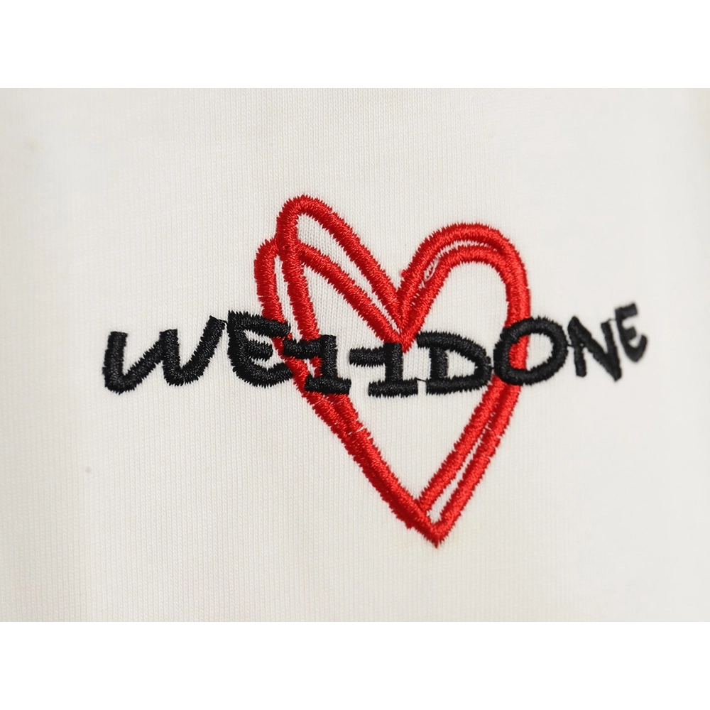 WE11 DONE Simple Love Letters Embroidery Round Neck Short Sleeve T-shirt,All order with free shipping We11done