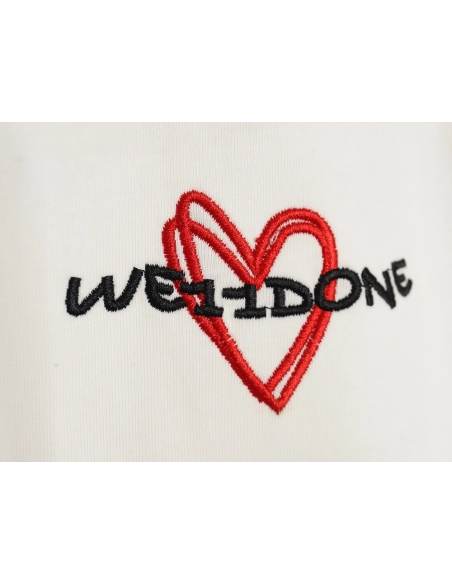 WE11 DONE Simple Love Letters Embroidery Round Neck Short Sleeve T-shirt,All order with free shipping We11done
