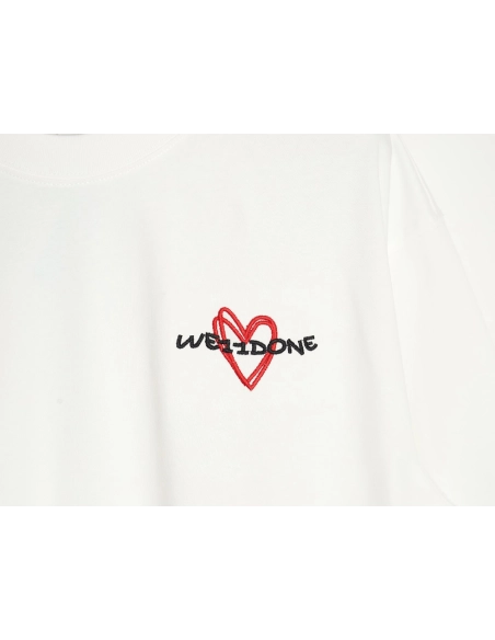 WE11 DONE Simple Love Letters Embroidery Round Neck Short Sleeve T-shirt,All order with free shipping We11done