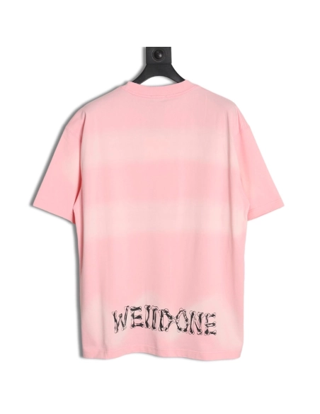 WE11 DONE 24SS skull print washed gradient couple short-sleeved T-shirt,All order with free shipping We11done