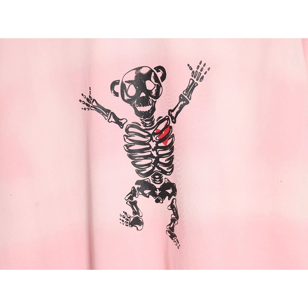 WE11 DONE 24SS skull print washed gradient couple short-sleeved T-shirt,All order with free shipping We11done