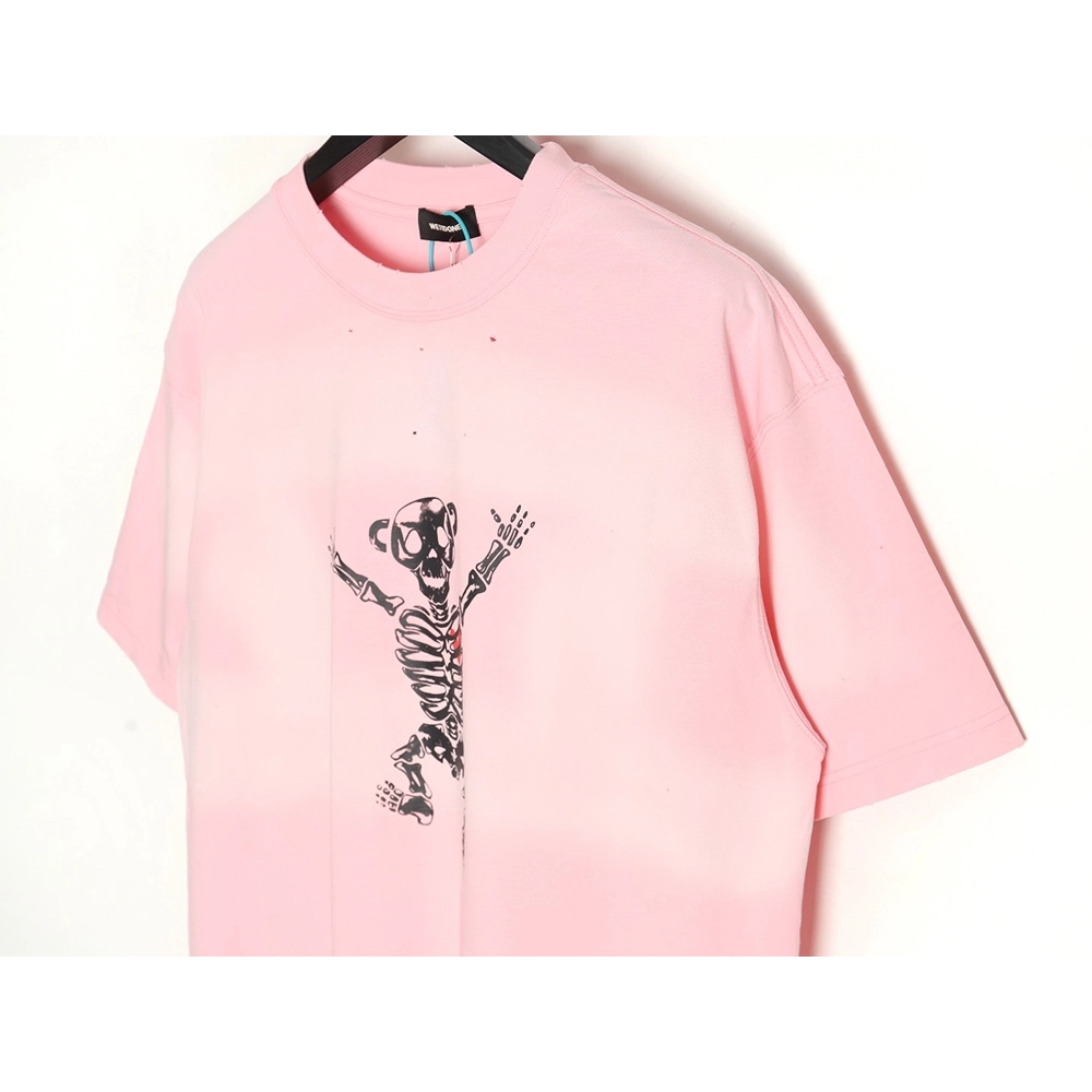 WE11 DONE 24SS skull print washed gradient couple short-sleeved T-shirt,All order with free shipping We11done