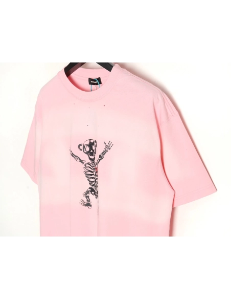 WE11 DONE 24SS skull print washed gradient couple short-sleeved T-shirt,All order with free shipping We11done