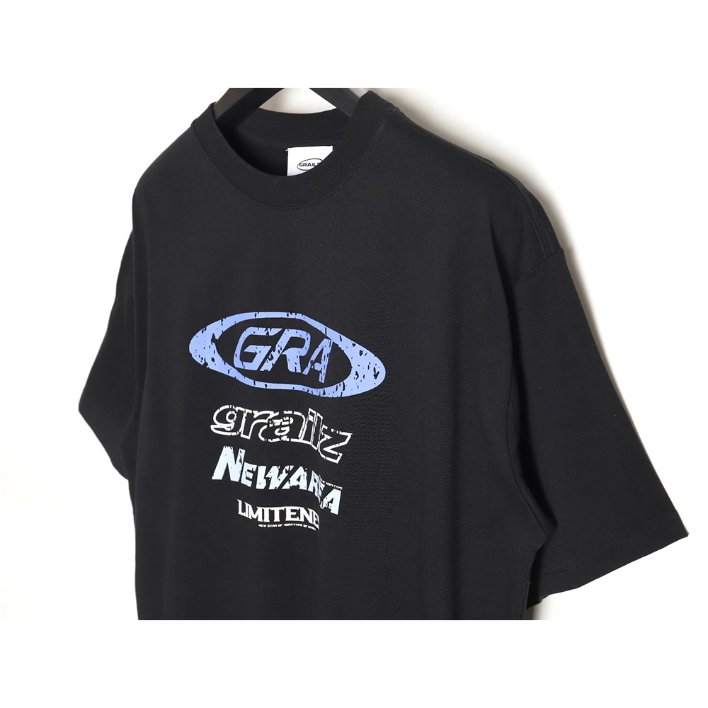 Grailz distressed letter print short-sleeved T-shirt,All order with free shipping Grailz
