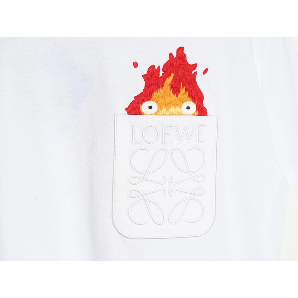 Loewe Totoro Limited Edition Pocket Embroidered Short Sleeve T-Shirt,All order with free shipping Loewe